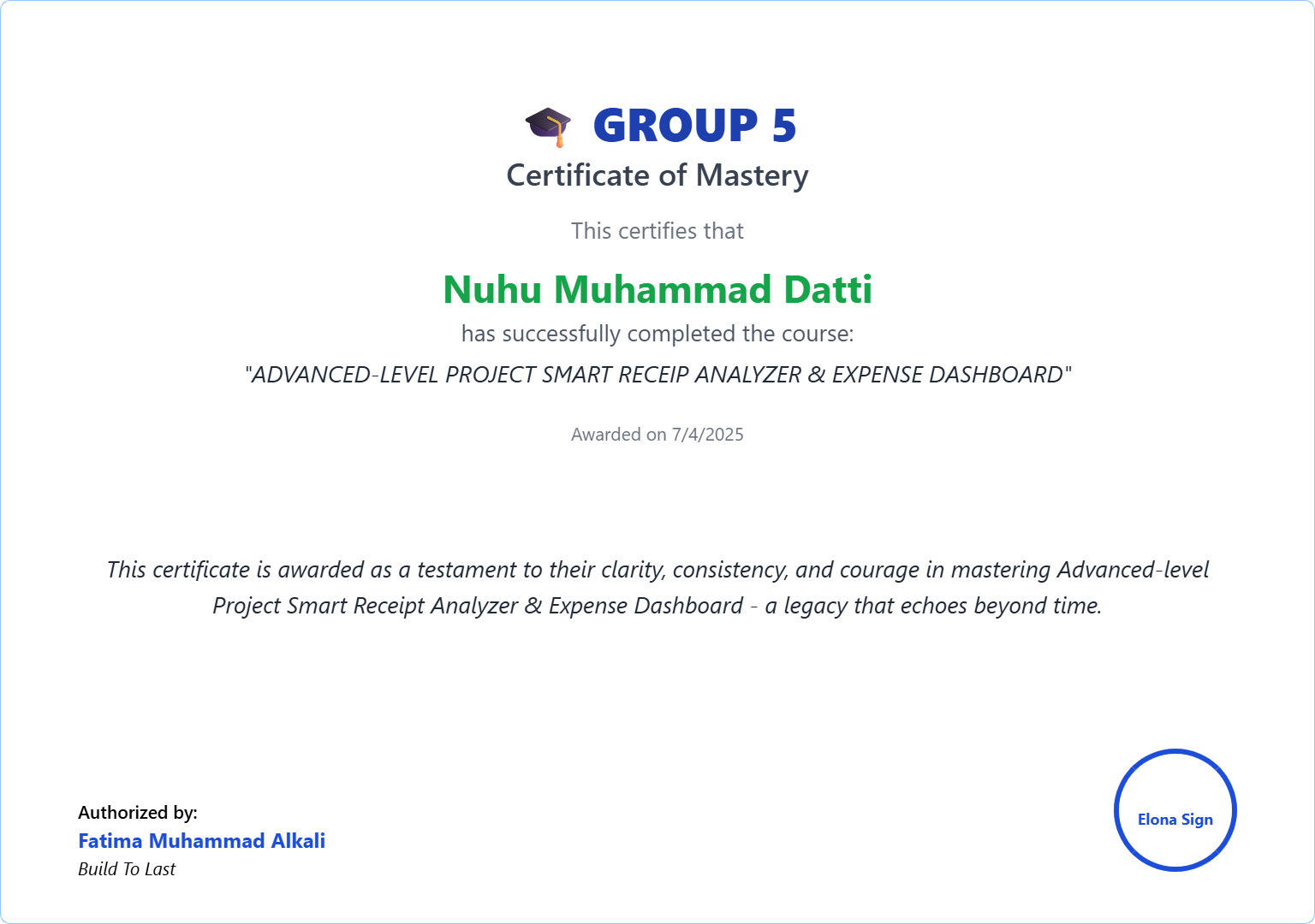 Certificate